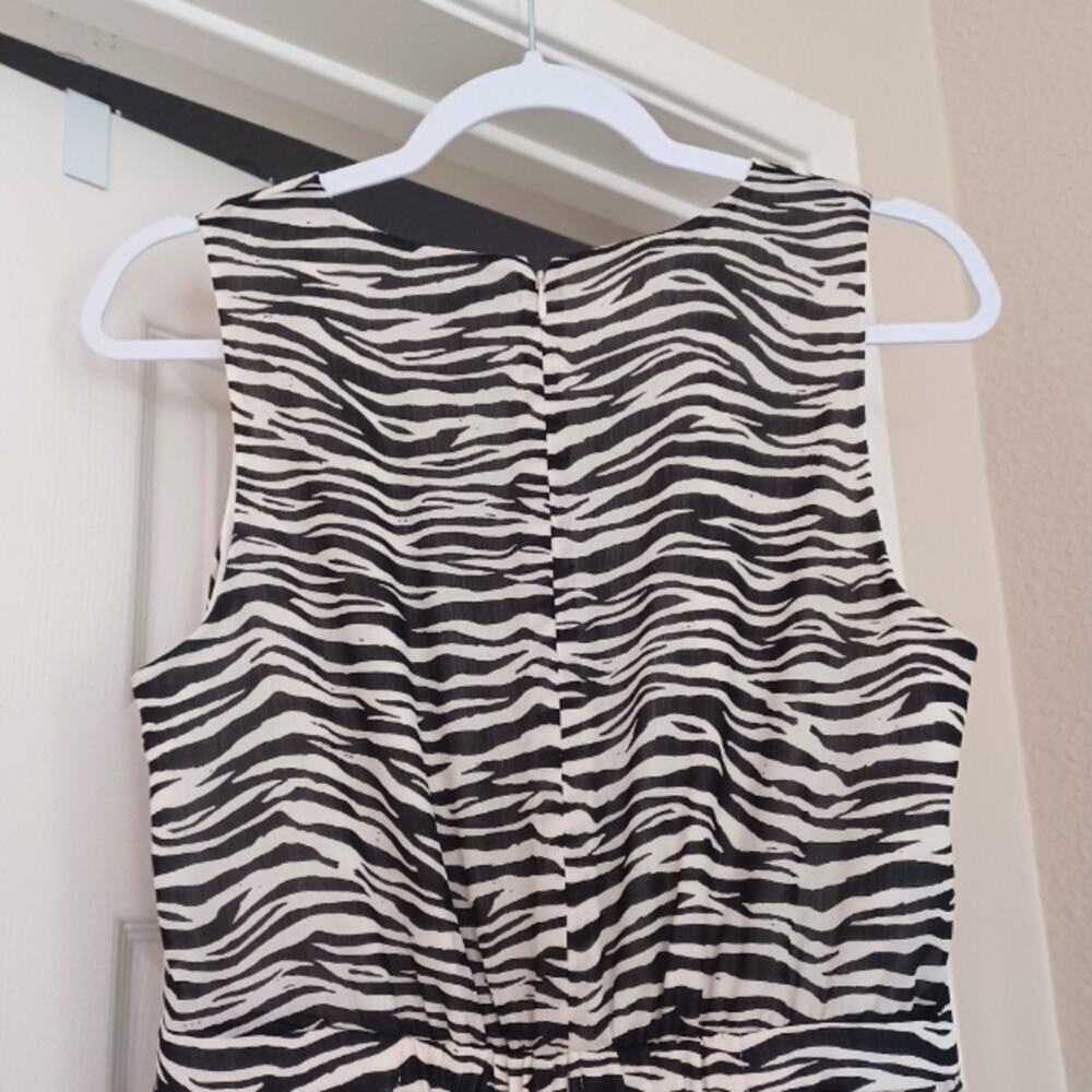 J. Crew Tiered Midi Dress Zebra Print 4 NWT - Picture 8 of 11